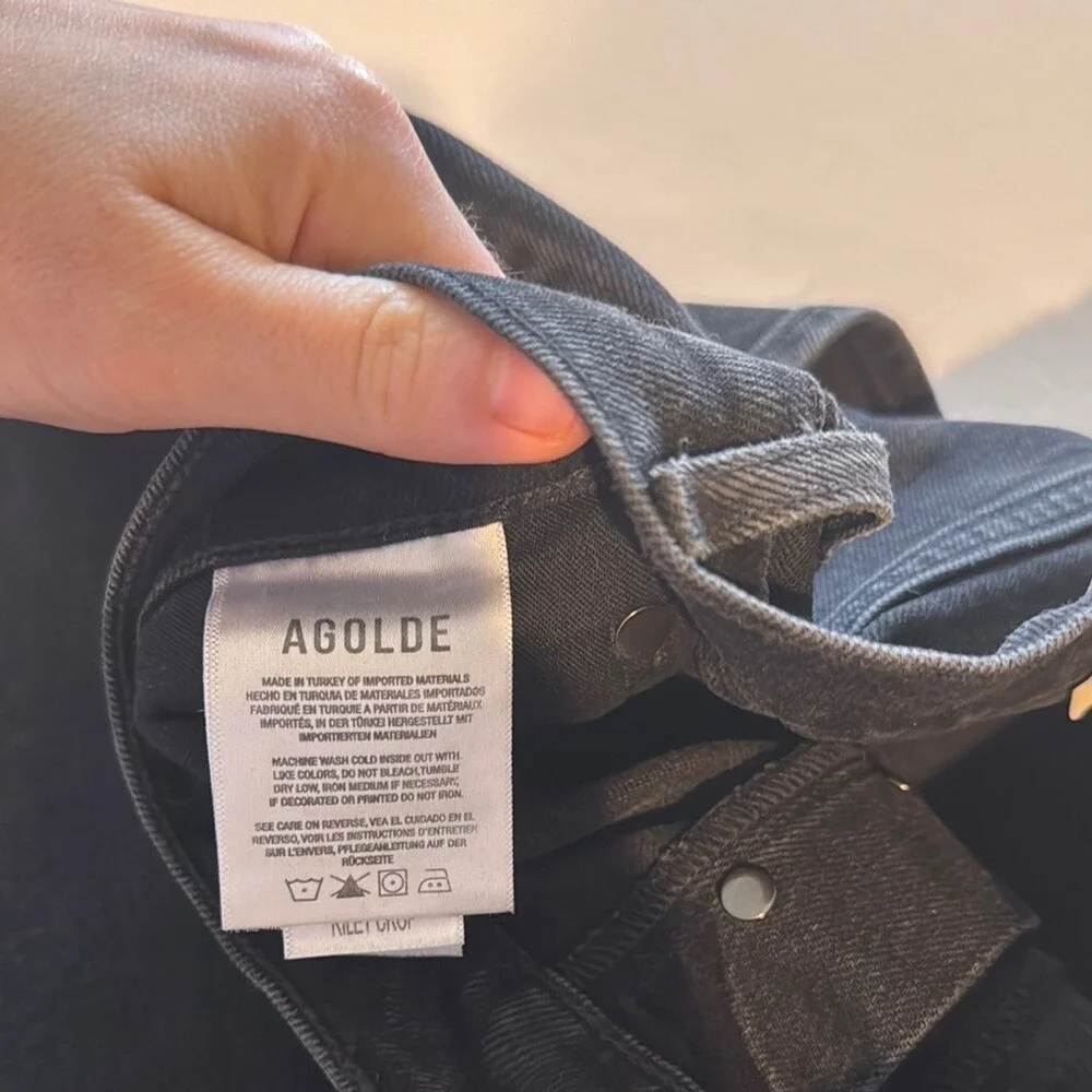 NWT‎ AGOLDE Riley High Rise Straight CropIn Crushed back Size 28